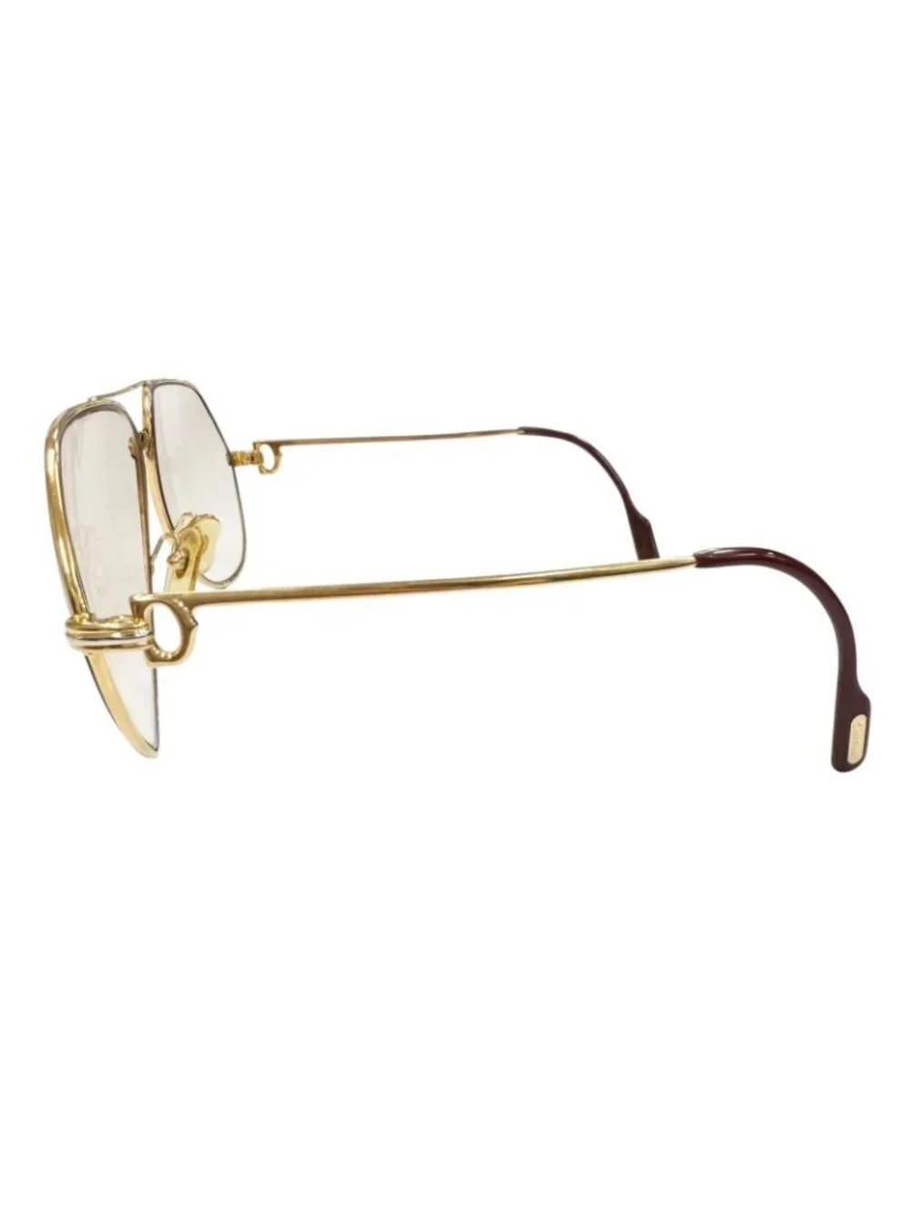Cartier Vintage Vendome Teardrop Sunglasses Gold Bordeaux Eyewear